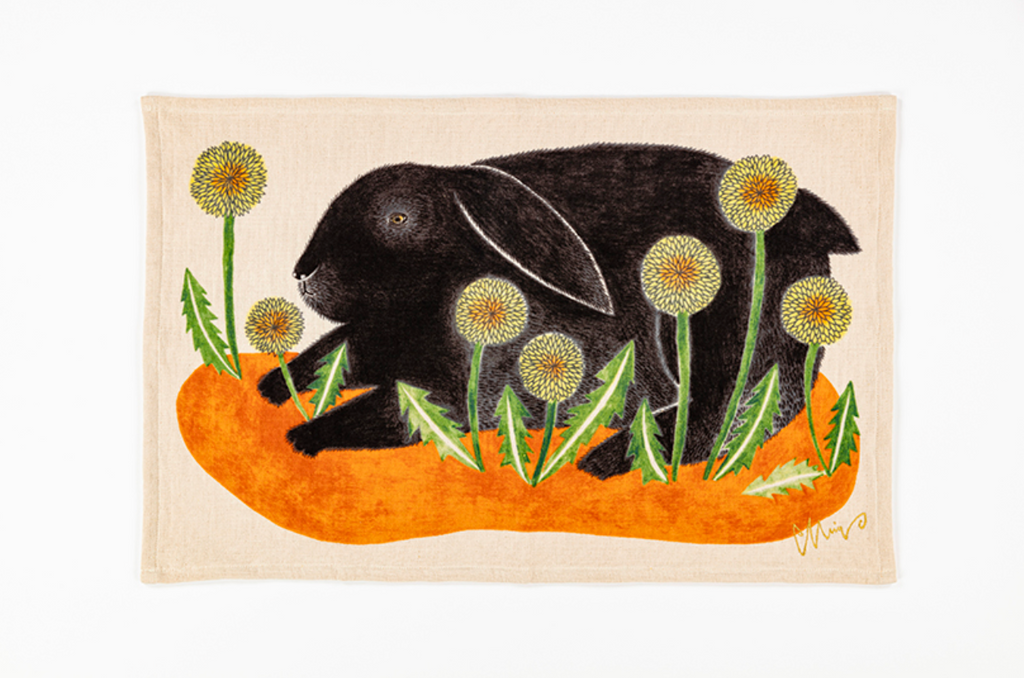 Morita Miw Black Rabbit Towel