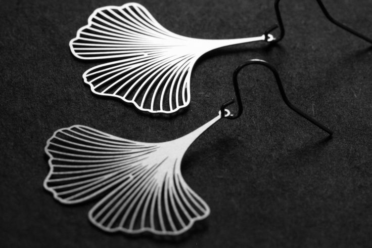 Silver Ginkgo Earrings S